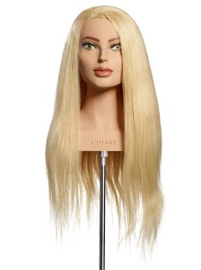 Główka treningowa fryzjerska  Liz 60 cm  jasny blond włosy naturalne
