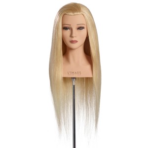 Główka treningowa fryzjerska  Luna 60 cm  jasny blond włosy naturalne