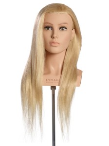 Główka treningowa fryzjerska  Louisa 60 cm  jasny blond włosy naturalne